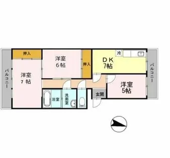 柏田ハイツ【1階】の間取り