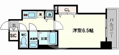 レオンコンフォート難波ミラージュ【6階】の間取り