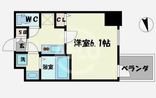 プレサンス上町台クレスト【3階】の間取り