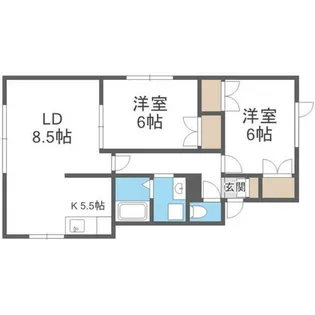 カーメルハウス大谷地【201号室】の間取り