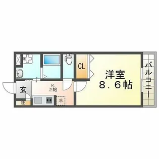 誠月ハイツ【101号室】の間取り