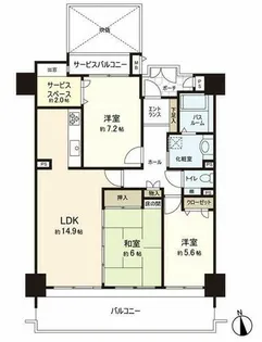 西福岡マリナタウンウエーブコースト8番館【5階】の間取り