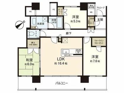 プレミスト千早タワー ツインマークス ブライトタワー【27階】の間取り
