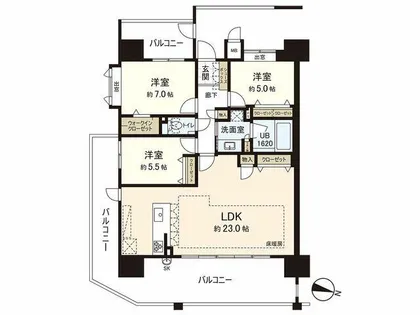 アーバンパレス香椎照葉 東棟【15階】の間取り