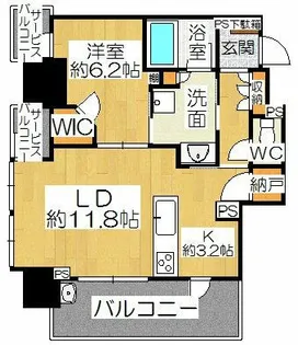 ココラハウス駅前大通三丁目 701号室【7階】の間取り