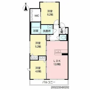 Clair博多南 B棟【B0202号室】の間取り