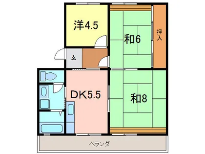 北町マンション【C3号室】の間取り