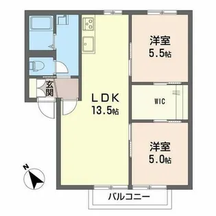 フレグランス高平 A棟【A0202号室】の間取り