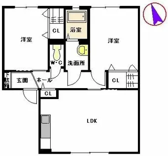 ソレイユ三苫 A棟【A0102号室】の間取り