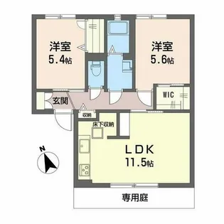 ソレイユ三苫 A棟【A0102号室】の間取り