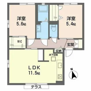 ソレイユ三苫 A棟【A0101号室】の間取り