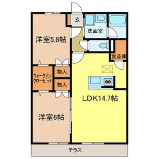 トゥール ブランシュM&MⅠ【102号室】の間取り