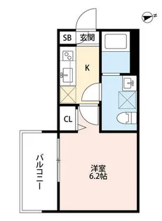 ワイズ七瀬川【3階】の間取り
