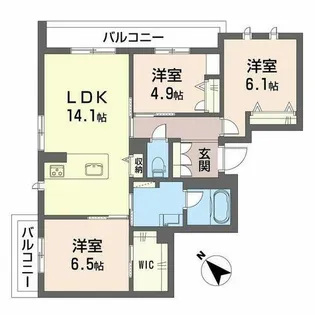 ボヤージュ春日【A0301号室】の間取り
