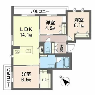 ボヤージュ春日【A0201号室】の間取り