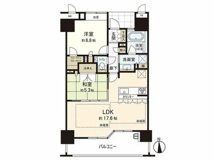 パークホームズ桜坂【4階】の間取り