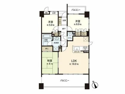 パークホームズ室見駅前【4階】の間取り