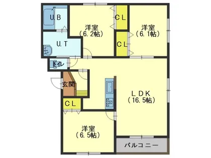 セゾンクレールAoyagi1【402号室】の間取り