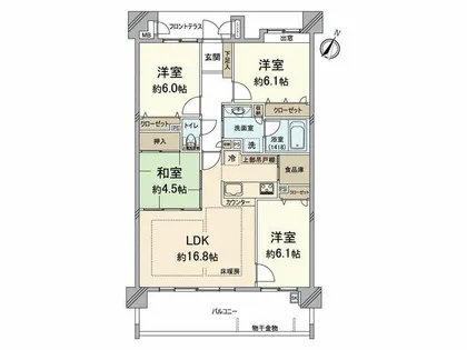コスモ南公園【4階】の間取り