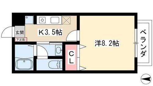 エスポワール長筬【201号室】の間取り