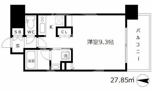 エス・キュート梅田中崎町【11階】の間取り
