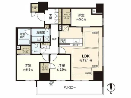 ザ・パークハウス大手門【17階】の間取り