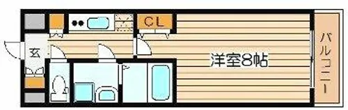 ウィルテラスなんば南【4階】の間取り
