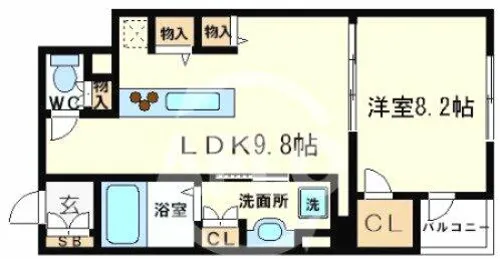 RIDGE北堀江【10階】の間取り