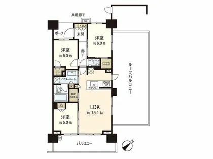 レジデンス西新パークサイド【8階】の間取り