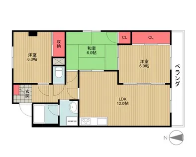 パークサイドマンション【301号室】の間取り