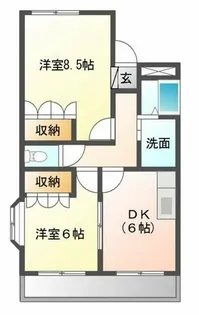 グランディール チェリー【205号室】の間取り