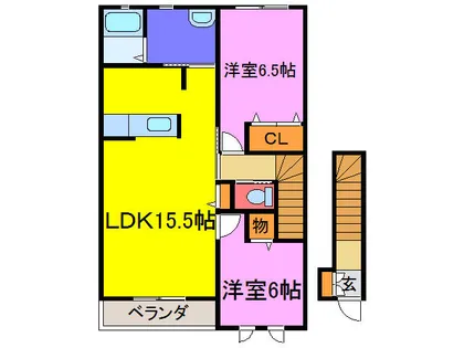 フェリア山崎【C202号室】の間取り