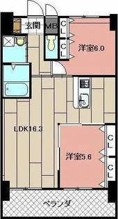 MDIシエルコンティーレ曽根北町【12階】の間取り