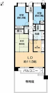 ヴィルヌーブ本山中町【1階】の間取り