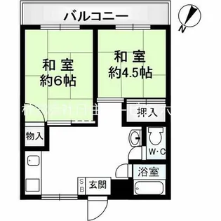 六甲コーポラス【6階】の間取り