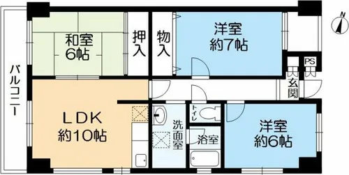 六甲ブランドニュー【6階】の間取り