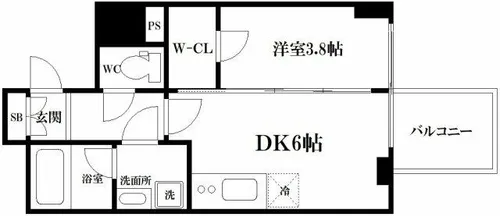 RISING Maison 本町橋【6階】の間取り