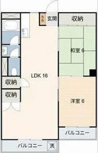 グランドール日名南【603号室】の間取り