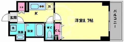 ドゥーエ玉造【6階】の間取り