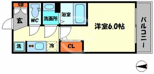 エステムプラザ福島ジェネル【6階】の間取り