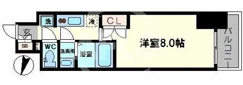 サムティ阿波座BELSIA【13階】の間取り