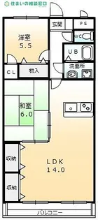 愛知県岡崎市上六名3丁目【マンション】の間取り