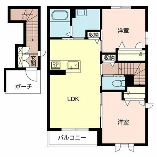 フェリーシード桜丘A棟・B棟【B206号室】の間取り