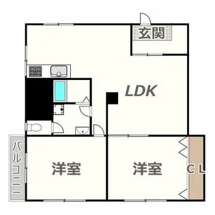 ローレルハウス北畠【1階】の間取り