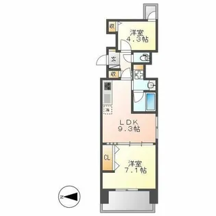 プレサンス丸の内フォート【1102号室】の間取り