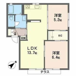 ディアス前原 B棟【B0105号室】の間取り