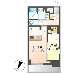 プレサンス ロジェ 丸の内 CENTRAL CASA【1102号室】の間取り