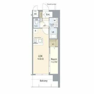 エスリード名古屋サザンプレイス【905号室】の間取り