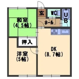コアパレス【1F号室】の間取り