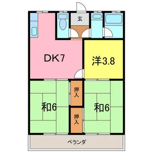 南根ハイツ【1階】の間取り